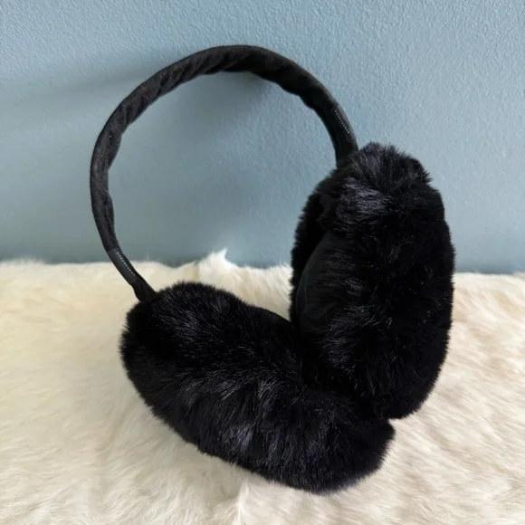 UGG Faux Fur Black Ear Muffs - Picture 7 of 9